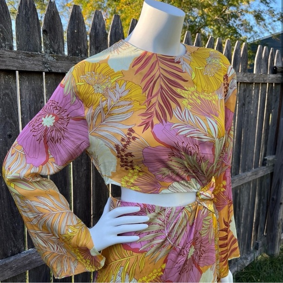 Topshop Floral Silk Midi Dress - Picture 6 of 8